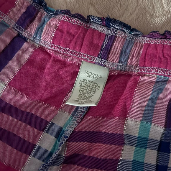 Victoria's Secret Plaid Bottoms in Pink and Blue - Picture 4 of 7